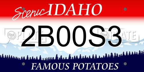 2B00S3 Idaho License Plate