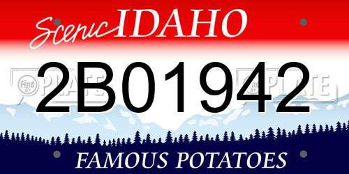 2B01942 Idaho License Plate