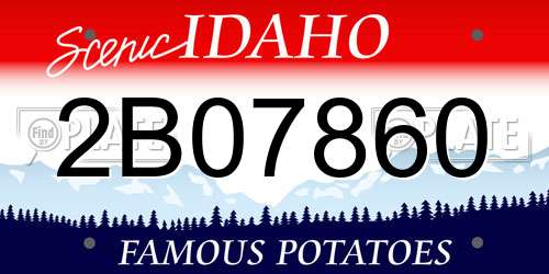 2B07860 Idaho License Plate