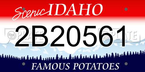 2B20561 Idaho License Plate