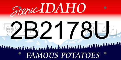 2B2178U Idaho License Plate