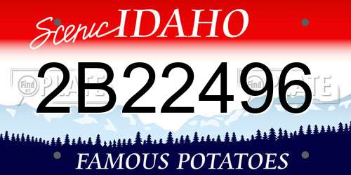 2B22496 Idaho License Plate