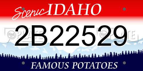 2B22529 Idaho License Plate