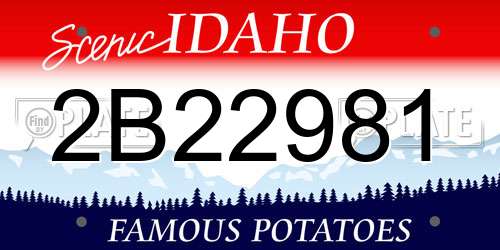 2B22981 Idaho License Plate