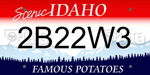 2B22W3 Idaho License Plate