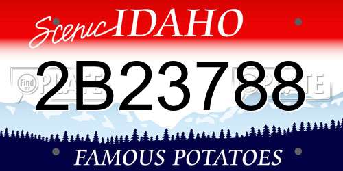 2B23788 Idaho License Plate