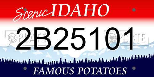 2B25101 Idaho License Plate