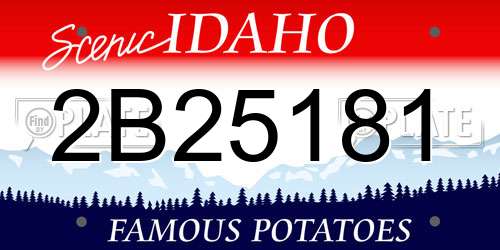 2B25181 Idaho License Plate