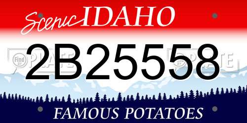 2B25558 Idaho License Plate