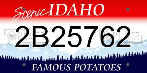 2B25762 Idaho License Plate