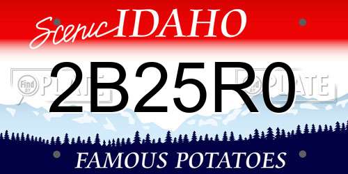 2B25R0 Idaho License Plate