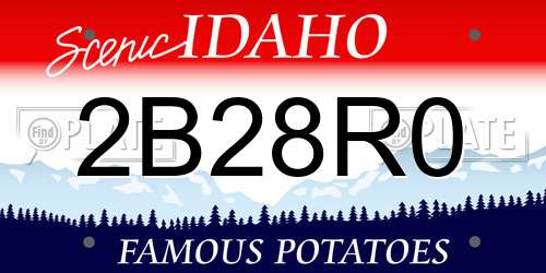 2B28R0 Idaho License Plate