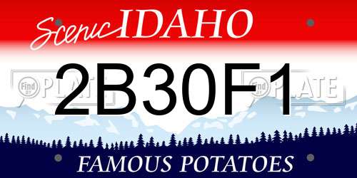 2B30F1 Idaho License Plate