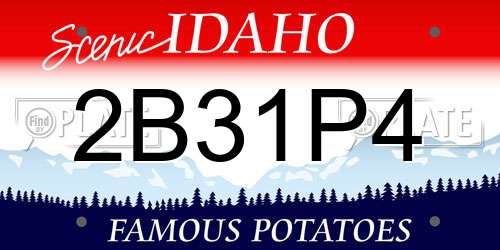 2B31P4 Idaho License Plate