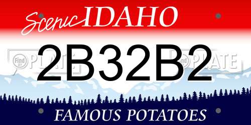2B32B2 Idaho License Plate