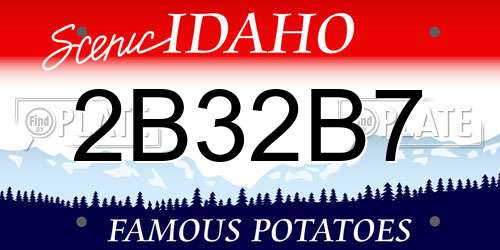 2B32B7 Idaho License Plate