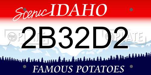 2B32D2 Idaho License Plate