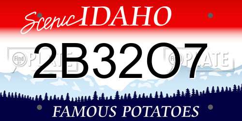 2B32O7 Idaho License Plate
