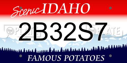 2B32S7 Idaho License Plate