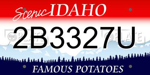2B3327U Idaho License Plate