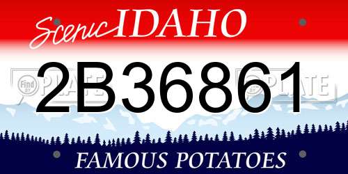 2B36861 Idaho License Plate