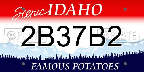 2B37B2 Idaho License Plate