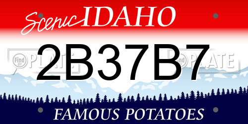 2B37B7 Idaho License Plate