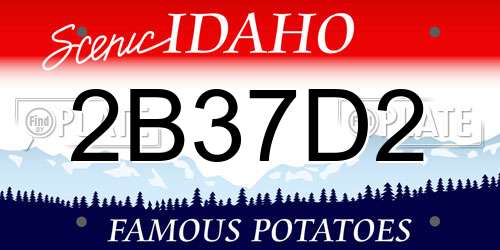2B37D2 Idaho License Plate