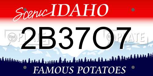 2B37O7 Idaho License Plate