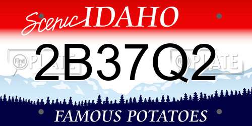 2B37Q2 Idaho License Plate