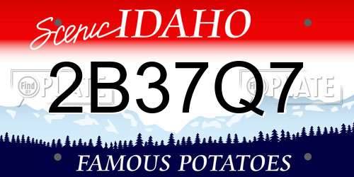 2B37Q7 Idaho License Plate
