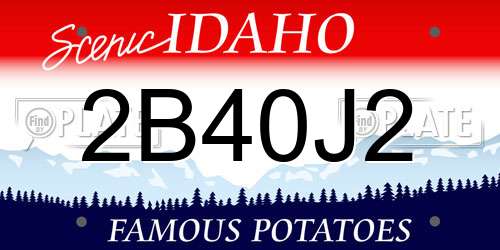 2B40J2 Idaho License Plate