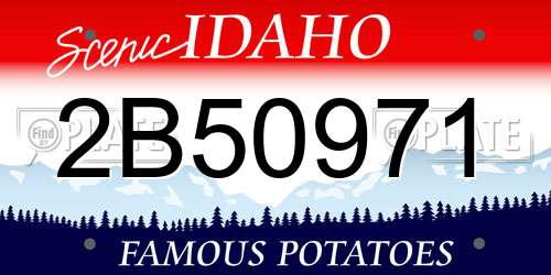 2B50971 Idaho License Plate