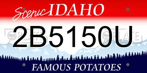 2B5150U Idaho License Plate