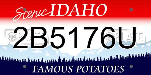 2B5176U Idaho License Plate