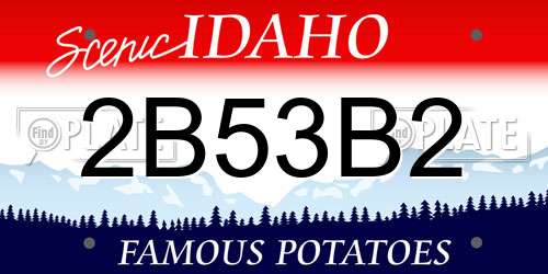 2B53B2 Idaho License Plate