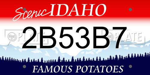 2B53B7 Idaho License Plate
