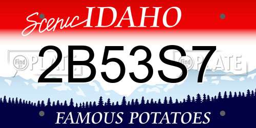 2B53S7 Idaho License Plate