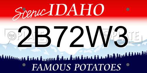 2B72W3 Idaho License Plate