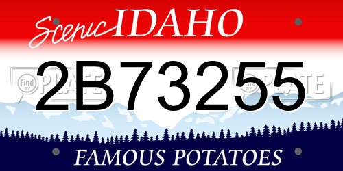 2B73255 Idaho License Plate