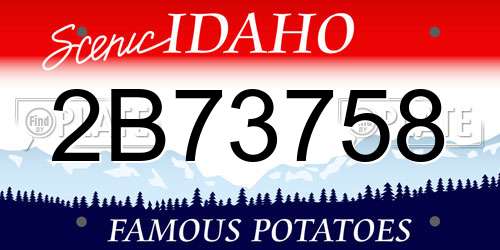 2B73758 Idaho License Plate