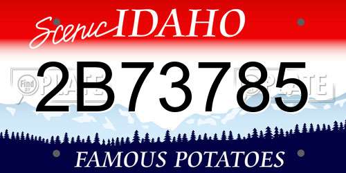 2B73785 Idaho License Plate