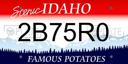 2B75R0 Idaho License Plate