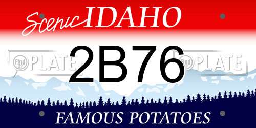 2B76 Idaho License Plate