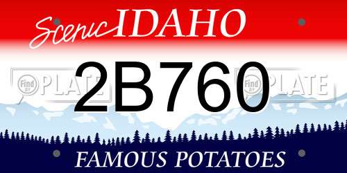2B760 Idaho License Plate