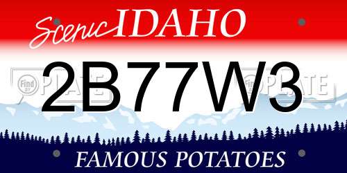 2B77W3 Idaho License Plate