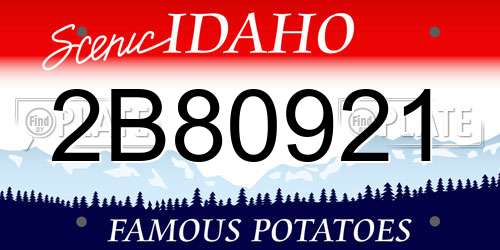 2B80921 Idaho License Plate