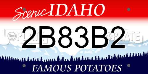2B83B2 Idaho License Plate