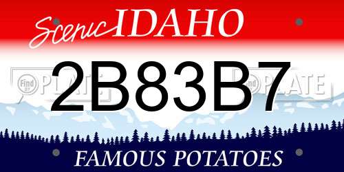 2B83B7 Idaho License Plate