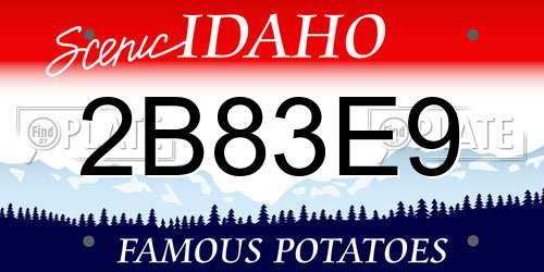 2B83E9 Idaho License Plate